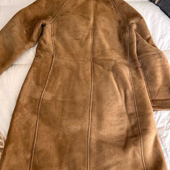 RALPH LAUREN Black Label Shearling Tan Leather jacket, Size 10 - Picture 2 of 16